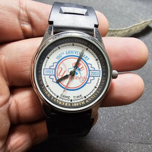 Game Time New York Yankees Mens Quartz Watch Commemorative 100 Years Working sho